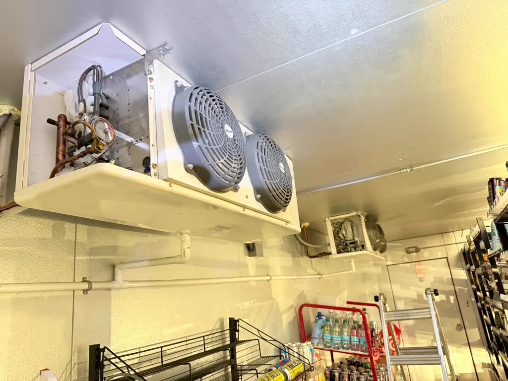 Walk-in cooler evaporator installation